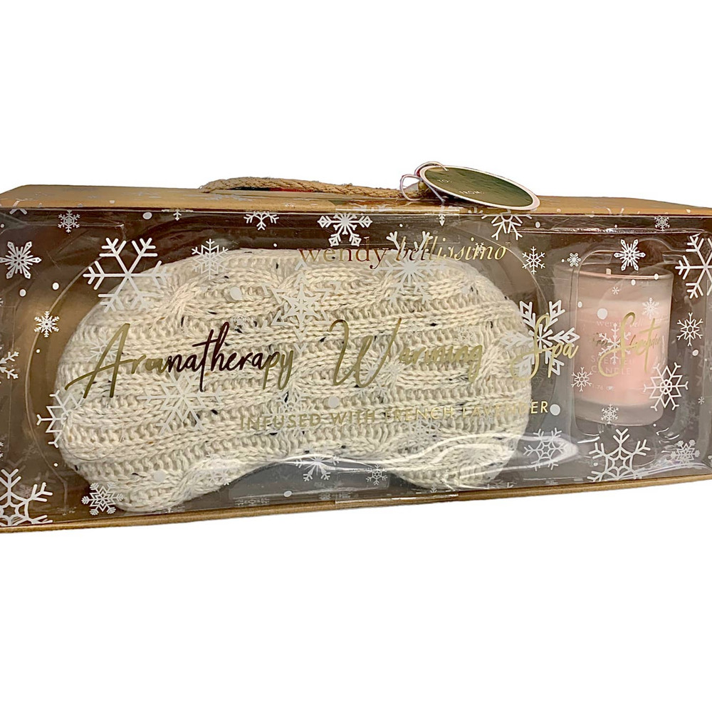 Wendy Bellisimo Aromatherapy Warming Spa Set Hot/cold eye mask & Lavender candle